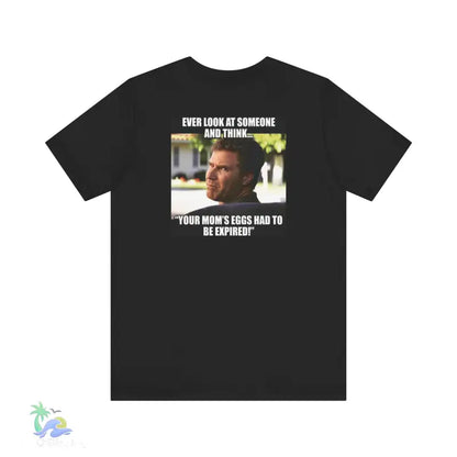 Black t-shirt with a meme.