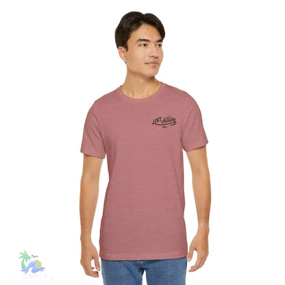 Mauve t-shirt.