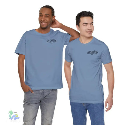 Two blue t-shirts.