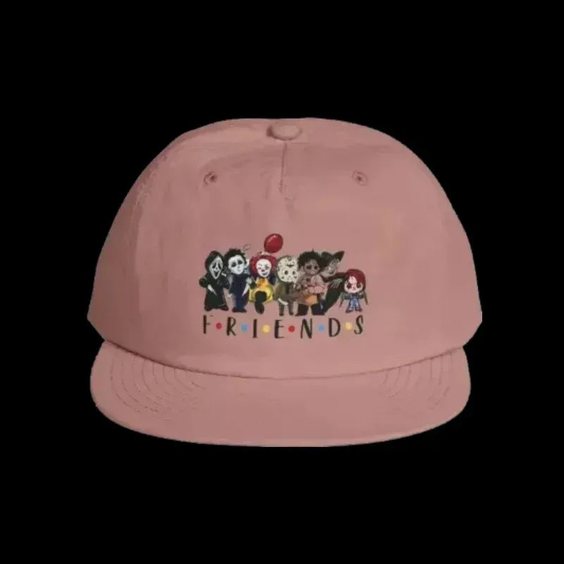 Surf Cap Snapback – Friends Theme Horror Character Baseball Cap, Quick Dry - Just Chilling Inc.