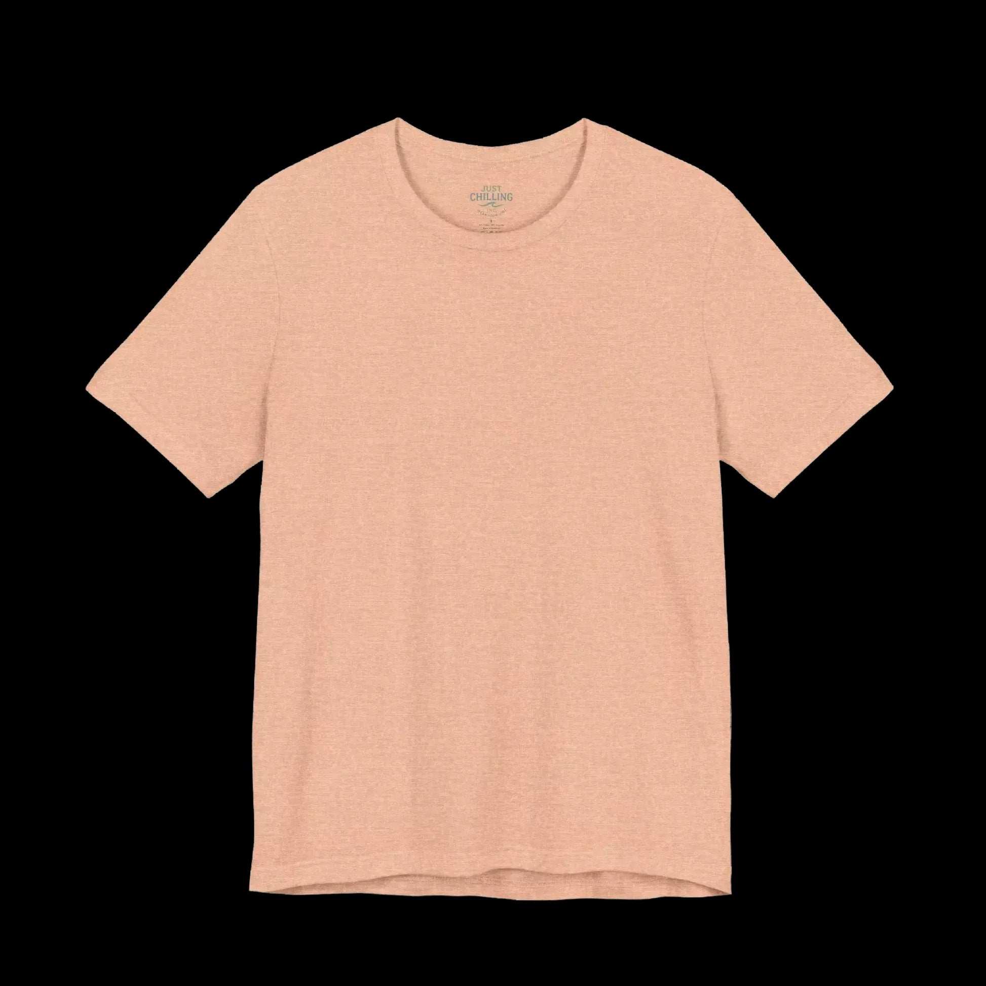 A simple, light pink t-shirt against a black background.