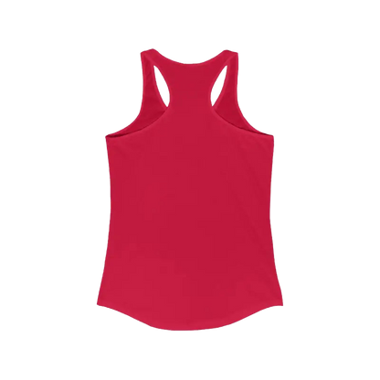 A red tank top with a simple, classic design against a black background.