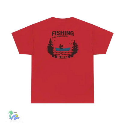 Fish the addiction is real- Unisex Heavy Cotton Tee - Red / S - T-Shirt