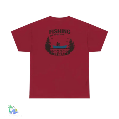 Fish the addiction is real- Unisex Heavy Cotton Tee - Cardinal Red / S - T-Shirt