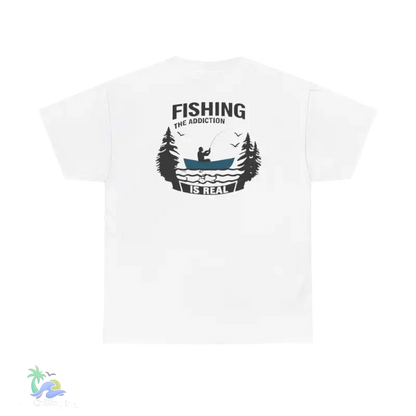 Fish the addiction is real- Unisex Heavy Cotton Tee - White / S - T-Shirt