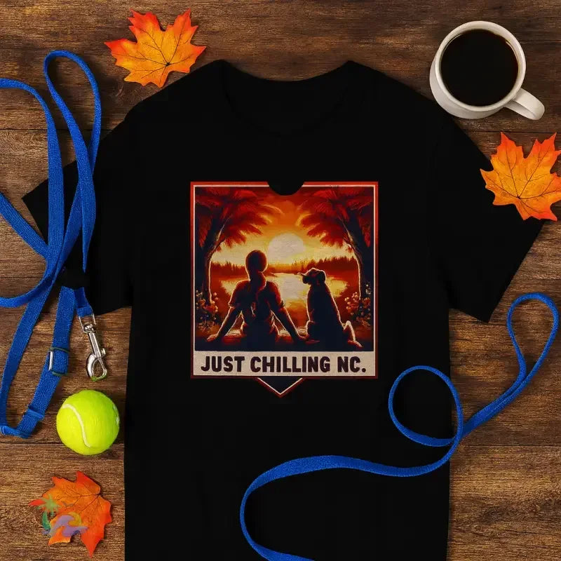 Girl relaxing with her dog - Unisex Heavy Cotton Tee - Just Chilling Inc.