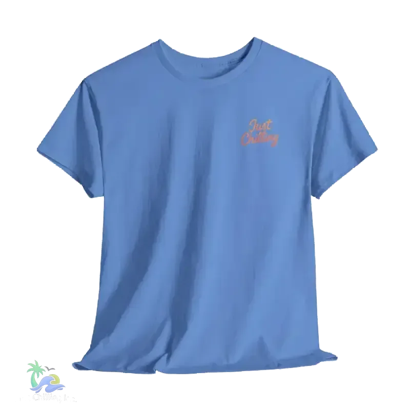 Girl relaxing with her dog - Unisex Heavy Cotton Tee - Just Chilling Inc.