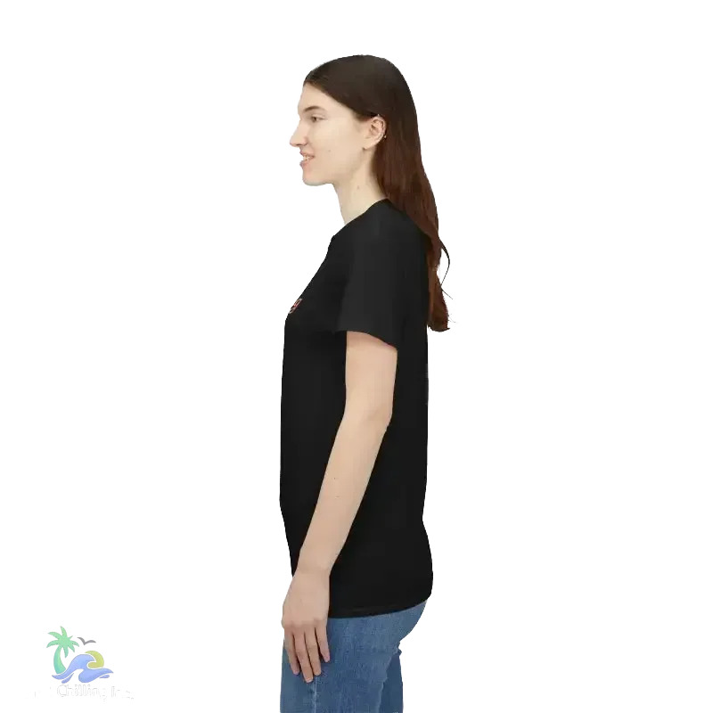 Girl relaxing with her dog - Unisex Heavy Cotton Tee - Just Chilling Inc.