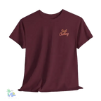 Girl relaxing with her dog - Unisex Heavy Cotton Tee - Just Chilling Inc.