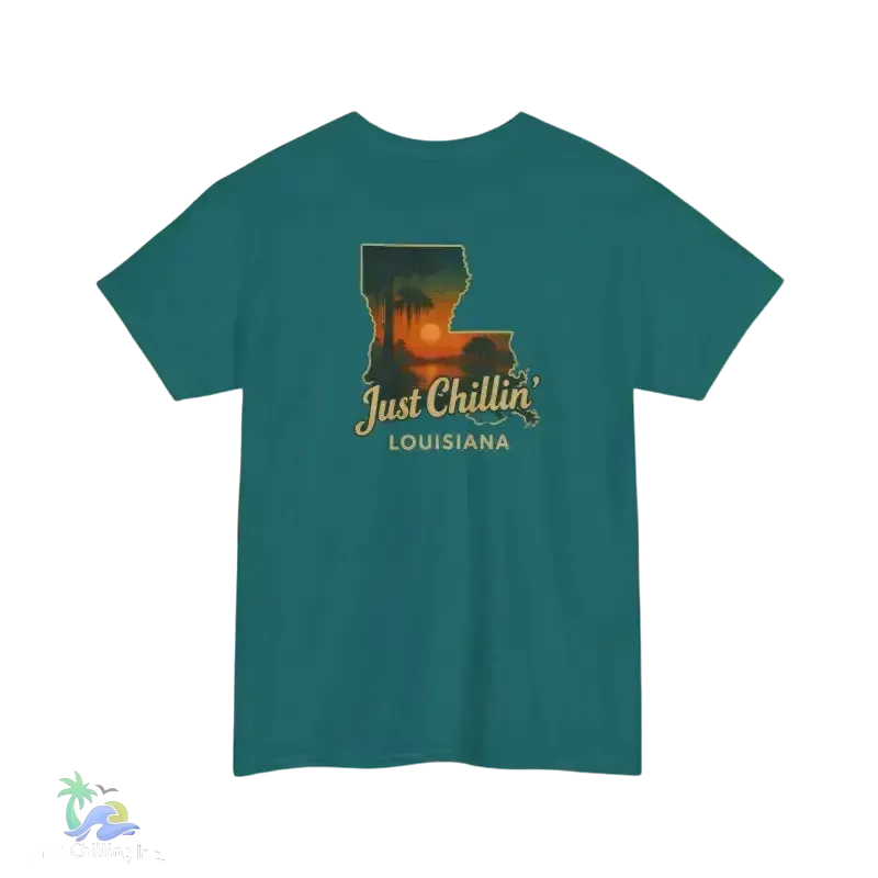 Just Chillin’ Louisiana Sunset Tee – Unisex Heavy Cotton State Pride Shirt - Just Chilling Inc.