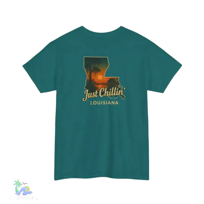 Louisiana Sunset Tee Unisex Cotton Shirt Just Chillin’ Apparel Casual Summer Top Louisiana Souvenir - Antique Jade Dome