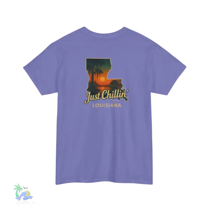 Louisiana Sunset Tee Unisex Cotton Shirt Just Chillin’ Apparel Casual Summer Top Louisiana Souvenir - T-Shirt