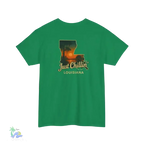 Just Chillin’ Louisiana Sunset Tee – Unisex Heavy Cotton State Pride Shirt - Just Chilling Inc.