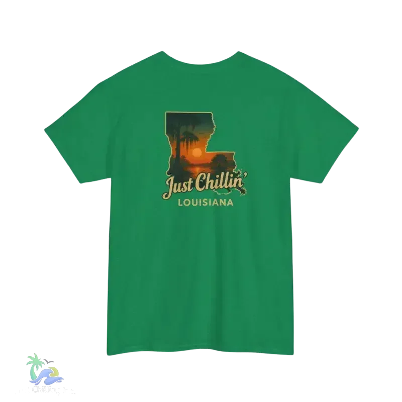 Just Chillin’ Louisiana Sunset Tee – Unisex Heavy Cotton State Pride Shirt - Just Chilling Inc.