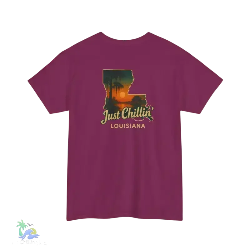 Just Chillin’ Louisiana Sunset Tee – Unisex Heavy Cotton State Pride Shirt - Just Chilling Inc.