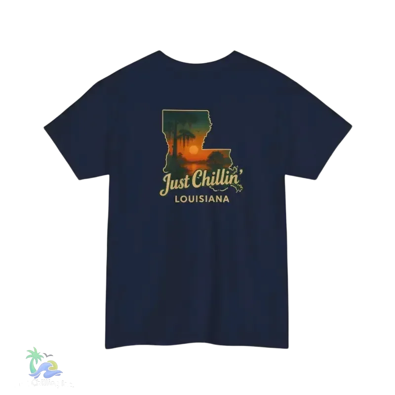 Just Chillin’ Louisiana Sunset Tee – Unisex Heavy Cotton State Pride Shirt - Just Chilling Inc.