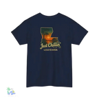 Just Chillin’ Louisiana Sunset Tee – Unisex Heavy Cotton State Pride Shirt - Just Chilling Inc.