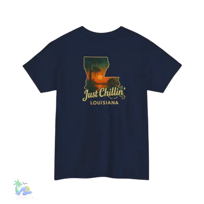 Louisiana Sunset Tee Unisex Cotton Shirt Just Chillin’ Apparel Casual Summer Top Louisiana Souvenir - T-Shirt