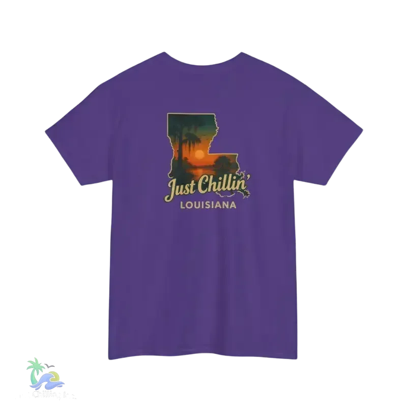 Just Chillin’ Louisiana Sunset Tee – Unisex Heavy Cotton State Pride Shirt - Just Chilling Inc.