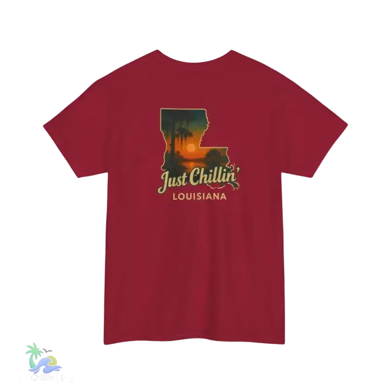Just Chillin’ Louisiana Sunset Tee – Unisex Heavy Cotton State Pride Shirt - Just Chilling Inc.