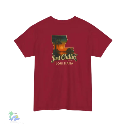 Louisiana Sunset Tee Unisex Cotton Shirt Just Chillin’ Apparel Casual Summer Top Louisiana Souvenir - T-Shirt