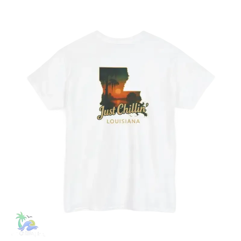 Just Chillin’ Louisiana Sunset Tee – Unisex Heavy Cotton State Pride Shirt - Just Chilling Inc.