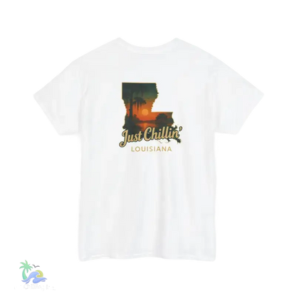 Louisiana Sunset Tee Unisex Cotton Shirt Just Chillin’ Apparel Casual Summer Top Louisiana Souvenir - T-Shirt