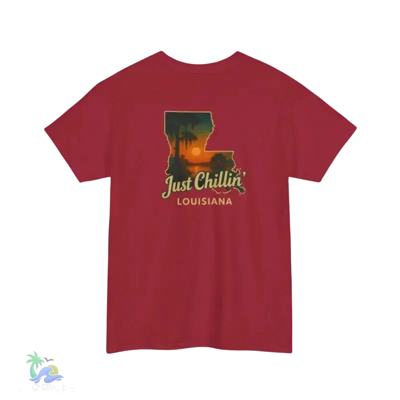 Just Chillin’ Louisiana Sunset Tee – Unisex Heavy Cotton State Pride Shirt - Just Chilling Inc.