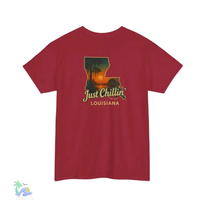 Louisiana Sunset Tee Unisex Cotton Shirt Just Chillin’ Apparel Casual Summer Top Louisiana Souvenir - T-Shirt