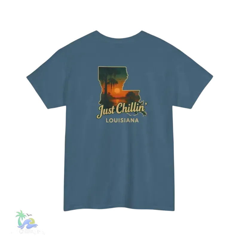 Just Chillin’ Louisiana Sunset Tee – Unisex Heavy Cotton State Pride Shirt - Just Chilling Inc.