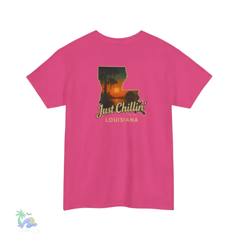 Just Chillin’ Louisiana Sunset Tee – Unisex Heavy Cotton State Pride Shirt - Just Chilling Inc.