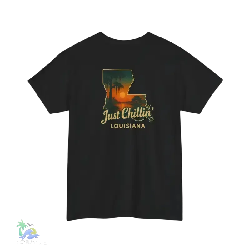Just Chillin’ Louisiana Sunset Tee – Unisex Heavy Cotton State Pride Shirt - Just Chilling Inc.