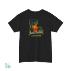Just Chillin’ Louisiana Sunset Tee – Unisex Heavy Cotton State Pride Shirt - Just Chilling Inc.