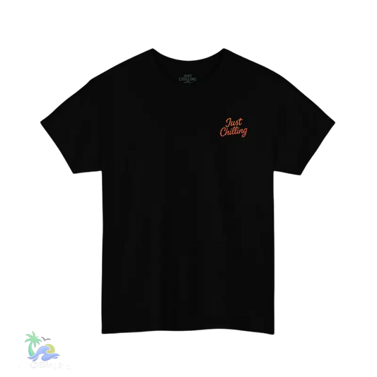 Unisex Heavy Cotton Tee - Just Chilling NJ Sunset Design Casual Wear Summer Vibes Beach Outfit Gift for Friends