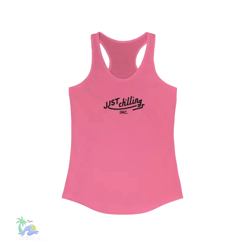 Just Chillin’ Women’s Racerback Tank - Relaxed Summer Vibes - XS / Solid Hot Pink - Tank Top