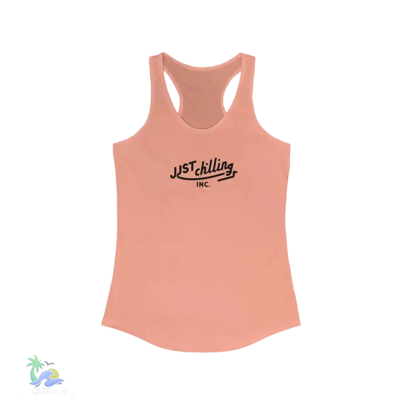 Just Chillin’ Women’s Racerback Tank - Relaxed Summer Vibes - S / Solid Light Orange - Tank Top