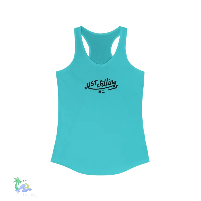 Just Chillin’ Women’s Racerback Tank - Relaxed Summer Vibes - XS / Solid Tahiti Blue - Tank Top