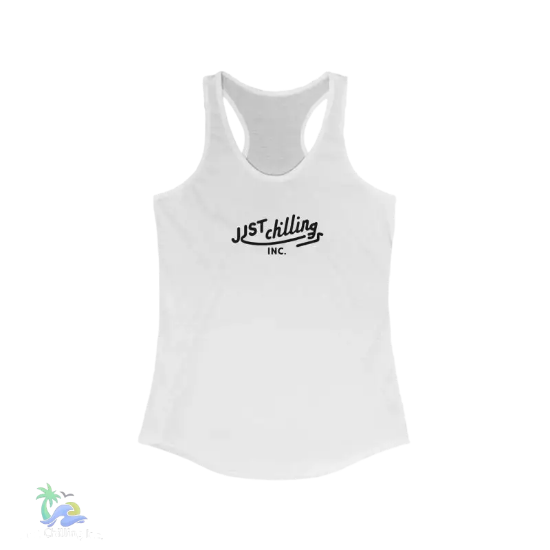 Just Chillin’ Women’s Racerback Tank - Relaxed Summer Vibes - XS / Solid White - Tank Top