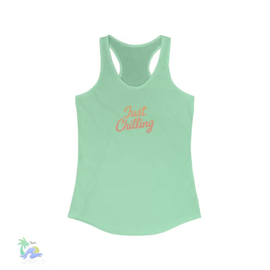 Just Chillin’ Women’s Racerback Tank - Relaxed Summer Vibes - XS / Solid Mint - Tank Top