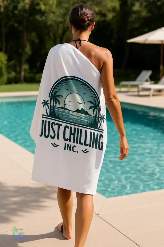 Just Chilling Beach Towel – Soft Stylish & - 18’’ x 27’’ - Home Decor
