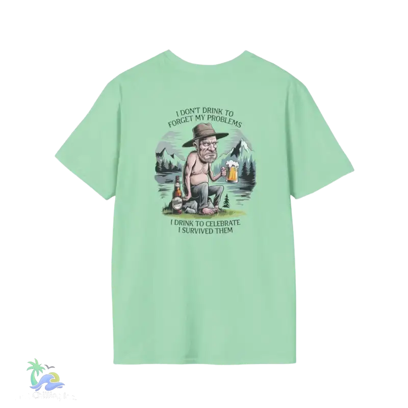 Mint green t-shirt.