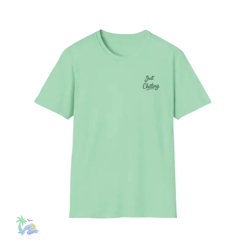 Mint green t-shirt.