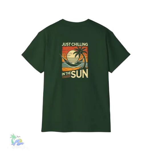 Copy of Just Chilling Kids Heavy Cotton Tee - Fun Summer Vibes Shirt - Forest Green / S - T-Shirt