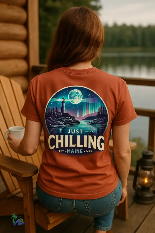 🌲 Just Chilling Scenic Tee – Coastal Escape Edition (Maine State Reppin’) - T-Shirt