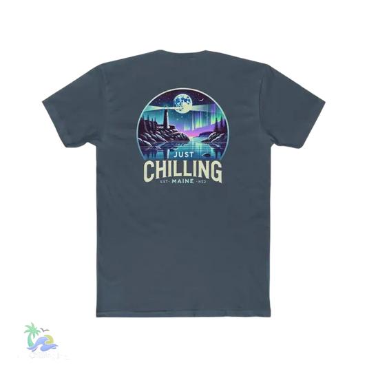 Just Chilling Scenic Tee – Coastal Escape- Maine Edition - Solid Indigo / S - T-Shirt