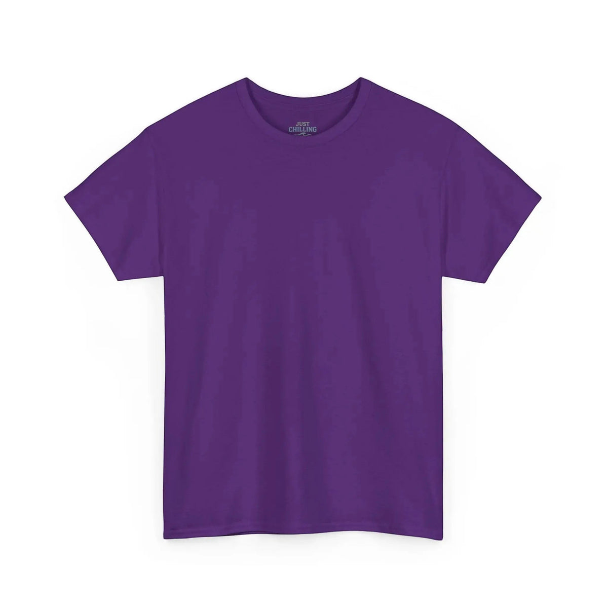 Just Chilling Shop purple cotton t-shirt with a classic crew neck and relaxed fit