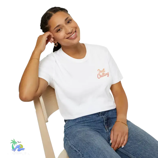 Just Chilling Unisex Softstyle T-Shirt Casual Tee Summer Wear Vermont Graphic Tee Relaxed Fit Shirt Outdoor Adventure