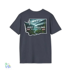 Just Chilling Washington State Tee – Scenic Mountain Back Print Unisex Comfort Shirt - Just Chilling Inc.