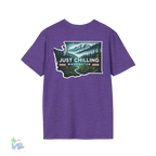 Just Chilling Washington State Tee – Scenic Mountain Back Print Unisex Comfort Shirt - Just Chilling Inc.