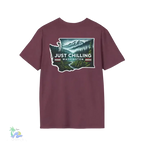 Just Chilling Washington State Tee – Scenic Mountain Back Print Unisex Comfort Shirt - Just Chilling Inc.